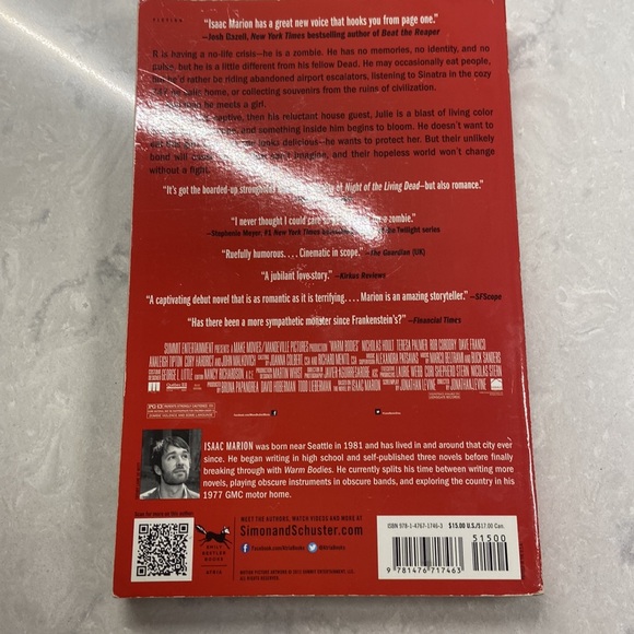 Warm Bodies Paperback Book By Isaac Marion - Picture 2 of 2